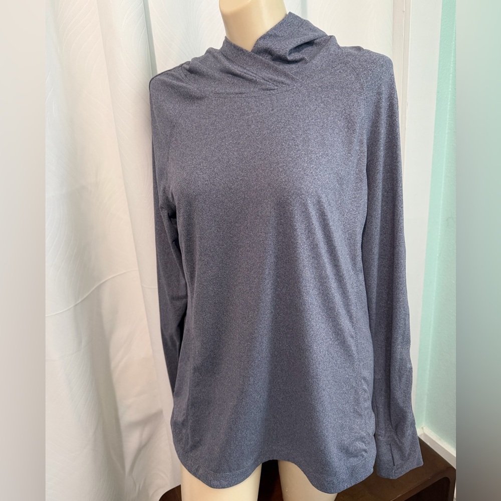 Layere Lavender Gray Quick Dry Hooded Top Women L Lightweight Athletic